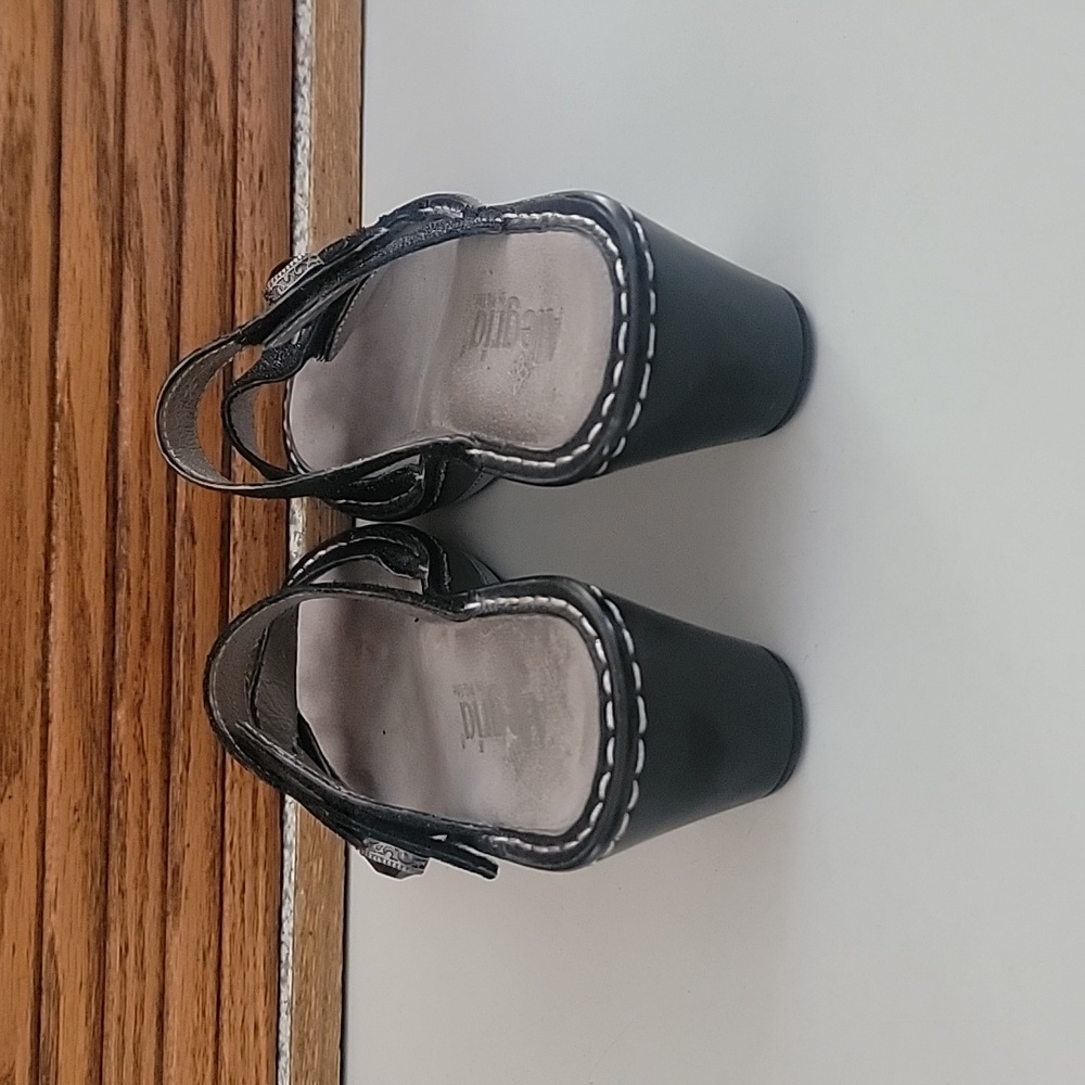 Alegria Elegant Black Women's Sandals Shoes 36 6 6.5 Leather - Picture 5 of 10